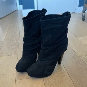 Aldo - foldover suede black ankle boot size 38